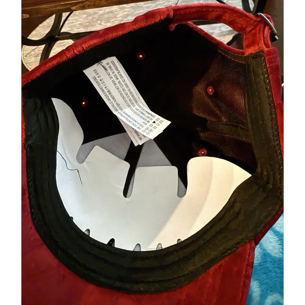 Burgundy Velveteen Baseball Cap Hat Women's Adjustable Buckle Strap One Size NWT